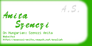 anita szenczi business card